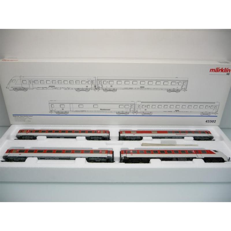 Märklin 43302 H0 Wagen Set  Neue InterCity Farben  4-teilig 1. und 2. Klasse