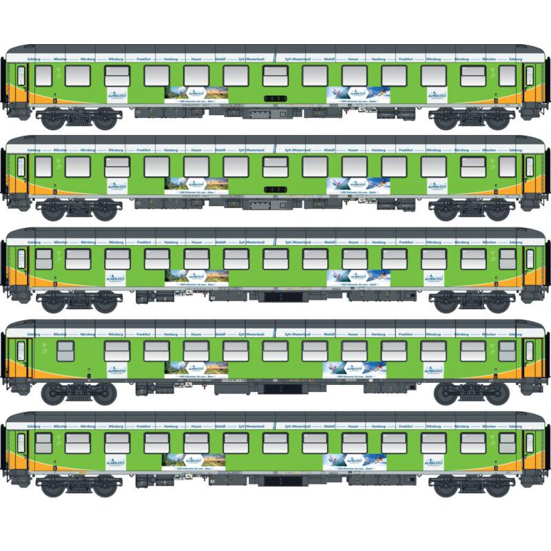 L.S. Models 46034 H0 5ER SET PERSONENWAGEN ALPEN-SYLT-EXPRESS, EP.VI