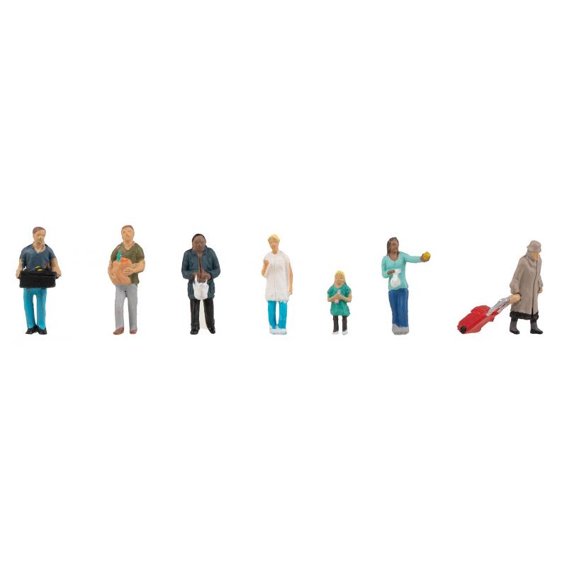 Faller 151642 H0 Miniaturfiguren BEIM EINKAUF 7 Stück
