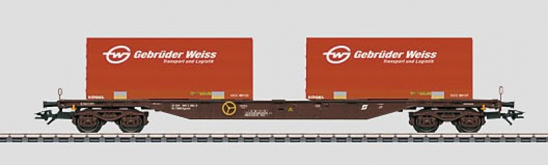 Märklin 47073 H0 Container-Tragwagen Sgnss GEBRÜDER WEISS der ÖBB Epoche V - TOP in OVP