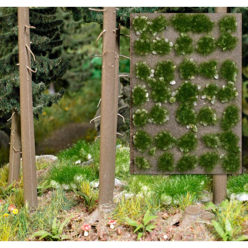 Busch 3557 H0 Grasbüschel mit Steinen - Sommer - 35 Stk.