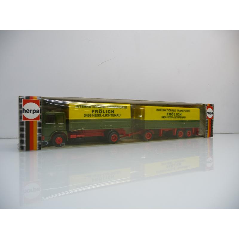 Herpa 818295 H0 MAN F8 PrPl HZ Int Transporte Frölich 3436 Hess. Lichtenau  wie ladenneu !!
