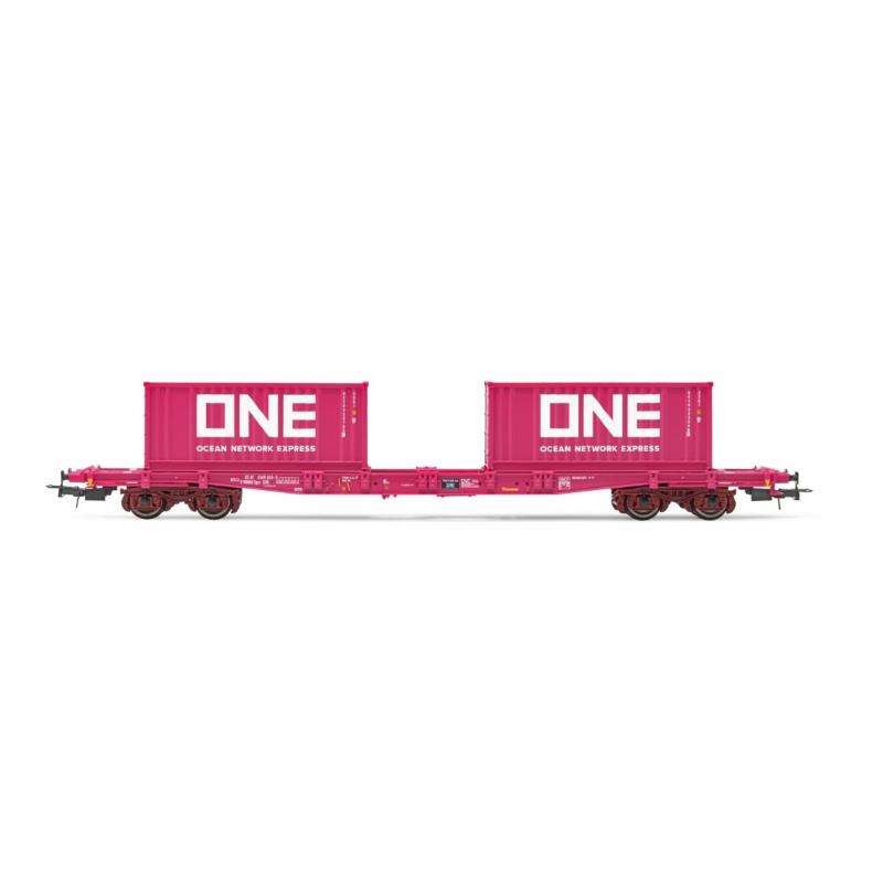 Jouef HJ6261 H0 4-achsiger S7B-Containerwagen beladen mit 2 Coil-Containern von 20 ONE Ep. V