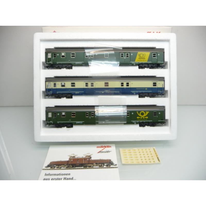 Märklin 41573 H0 3-teiliges Bahnpostwagen Set InterCity Post AG