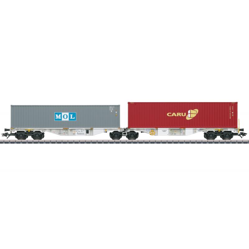 Märklin 47811 H0 Doppel-Containertragwagen MOL / CARU Sggrss 80 Epoche VI - NEU