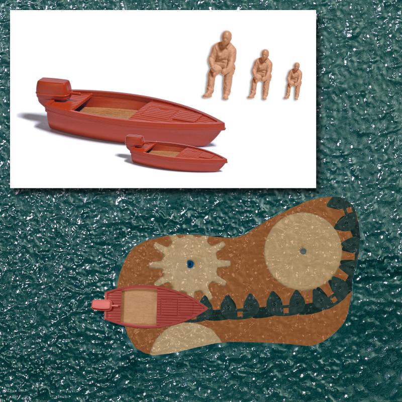 Busch 5480 H0/N/TT See mit fahrendem Boot 260x180mm