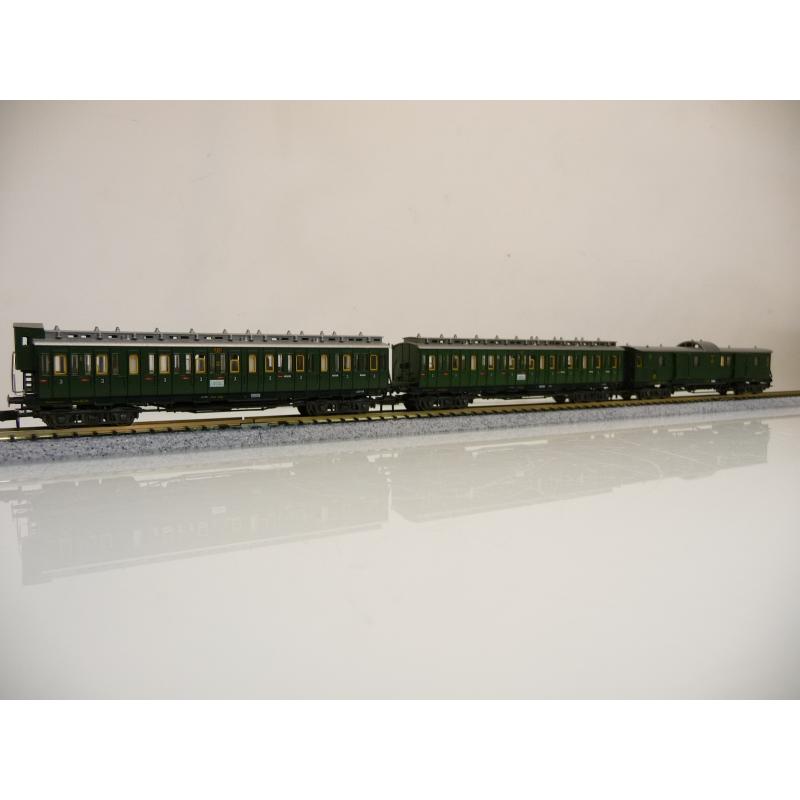 Fleischmann N 3-teiliger Personenzug der DRG grün Ep II 8084 + 8086 + 8087