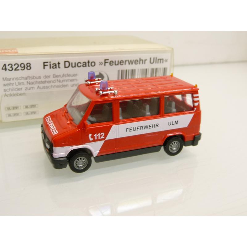Busch 43298 H0 Fiat Ducato Feuerwehr Ulm  90er Jahre  wie Neu in OVP