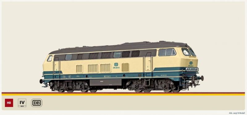 Brawa 41164 H0 Diesellok BR 216 der DB blau/beige Epoche IV 2L= DC Analog BASIC+