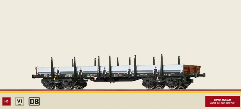 Brawa 47119 H0 Rungenwagen Remms 665 der DB AG Epoche VI - NEU