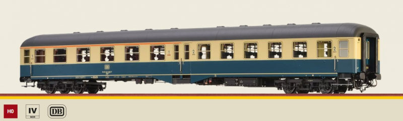 Brawa 58020 H0 Personenwagen AByl 411 blau/beige der DB Epoche IV DC mit LED-Innenbeleuchtung - NEU