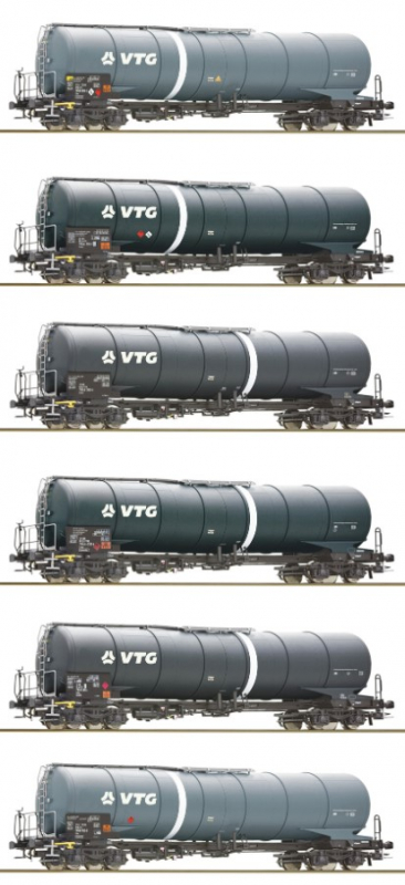 Roco 6600007 H0 6-tlg. Set Kesselwagen Zans VTG Ep. VI 2L= DC