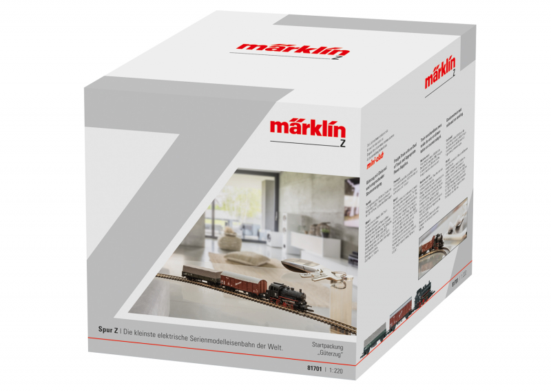 Märklin Z 81701 Startpackung Güterzug mit Dampflok BR 89, Gleisoval, Fahrgerät, Stromversorgung