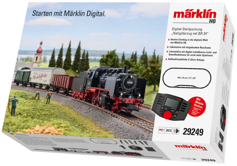 Märklin 29249 H0 Digital-Startpackung Nahgüterzug mit BR 24 mfx mit Sound