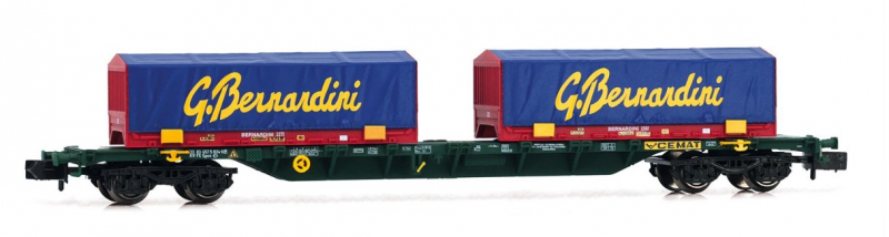 Arnold HN6655 N Containerwagen Sgnss grün mit 2 x 22 Coil-Container „Gruppo Bernardini FS Ep. VI
