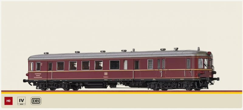 Brawa 44732 H0 Verbrennungstriebwagen BR 723 der DB Epoche IV altrot Analog BASIC+