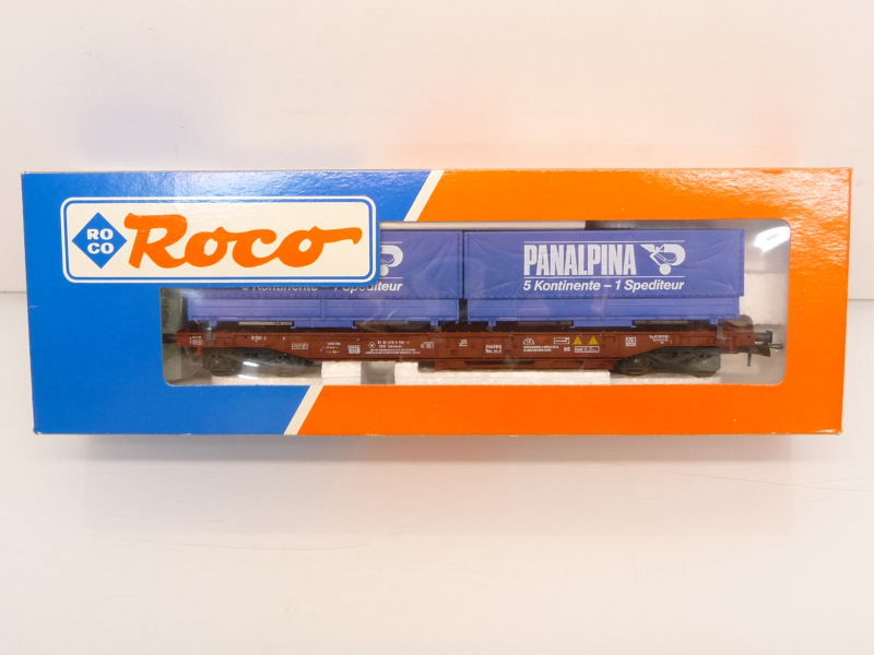 Roco 46361 H0 Einheitstaschenwagen PANALPINA der ÖBB 479 4 581-5 braun TOP in OVP