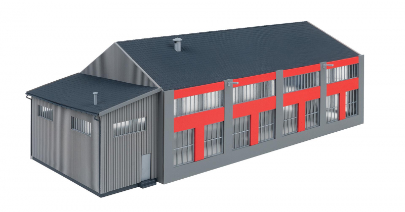 Faller 120079 H0 E-Lokschuppen 2-ständig 404 x 195 x 130 mm, 79 mm ab Epoche IV