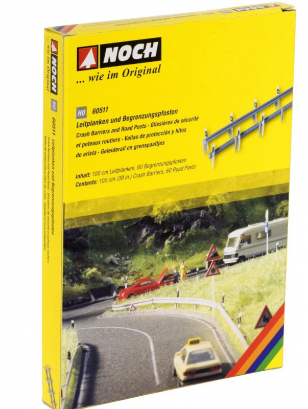 Noch 60511 H0 Leitplanken und Begrenzungspfosten 100cm mit 60 Pfosten