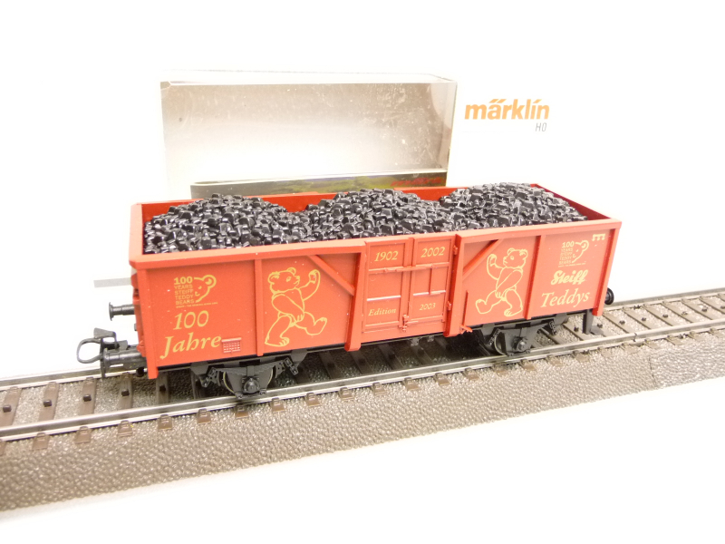 Märklin 94195 H0 Märklin Hochbordwagen 100 Jahre Steiff Teddys braunrot TOP in OVP