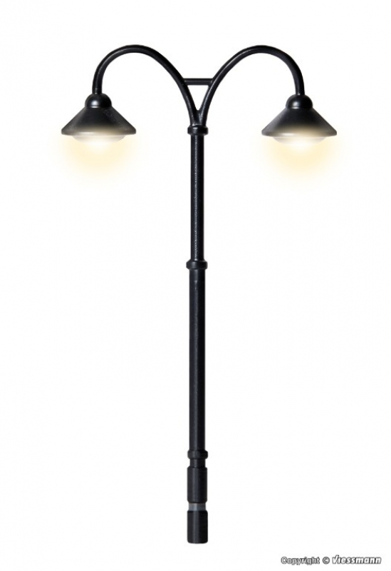 Viessmann H0 6109 - Bahnsteigleuchte Baden-Baden, doppelt, 2 LEDs warmweiß