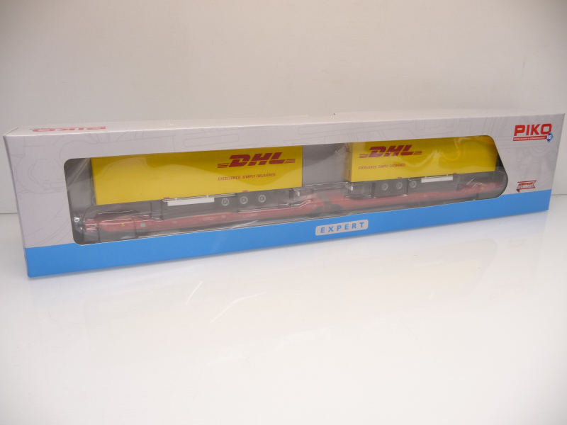 Piko 72237 H0 Taschenwagen T3000e mit 2 Aufliegern DB AG DHL Epoche VI TOP in OVP