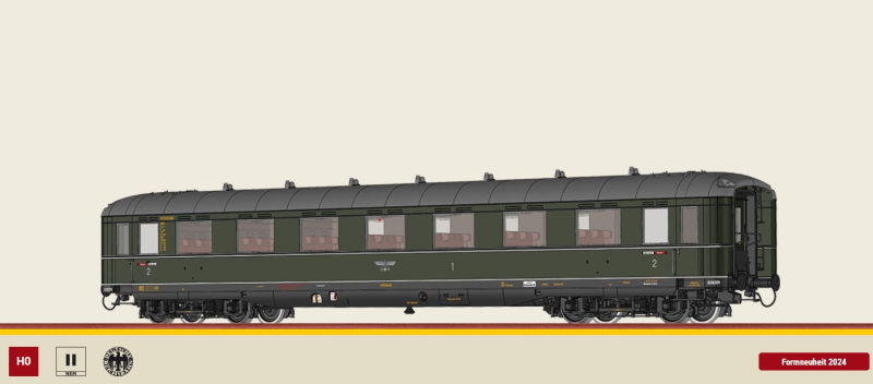 Brawa 51027 H0 Personenwagen AB4i der DRG Epoche II mit LED-Innenbeleuchtung - NEU