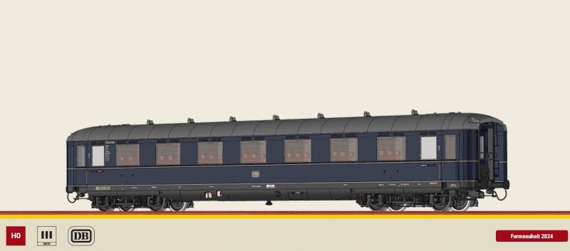 Brawa 51047 H0 Personenwagen A4üe der DB Epoche III mit LED-Innenbeleuchtung - NEU