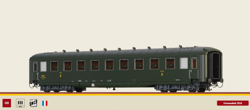 Brawa 51124 H0 Personenwagen B10myfi der SNCF Epoche III mit LED-Innenbeleuchtung - NEU