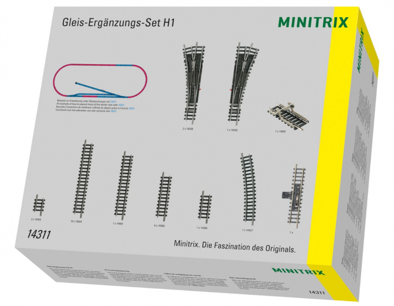 Minitrix 14311 Spur N Gleis-Ergänzungs-Set H1 NEU