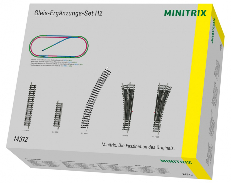 Minitrix 14312 Spur N Gleis-Ergänzungs-Set H2 NEU