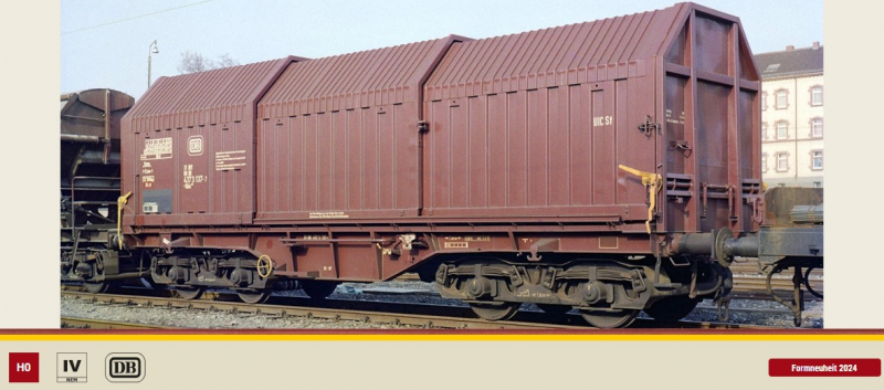 Brawa 50997 H0 Teleskophaubenwagen Shis708 braun der DB Epoche IV 137-7 NEU