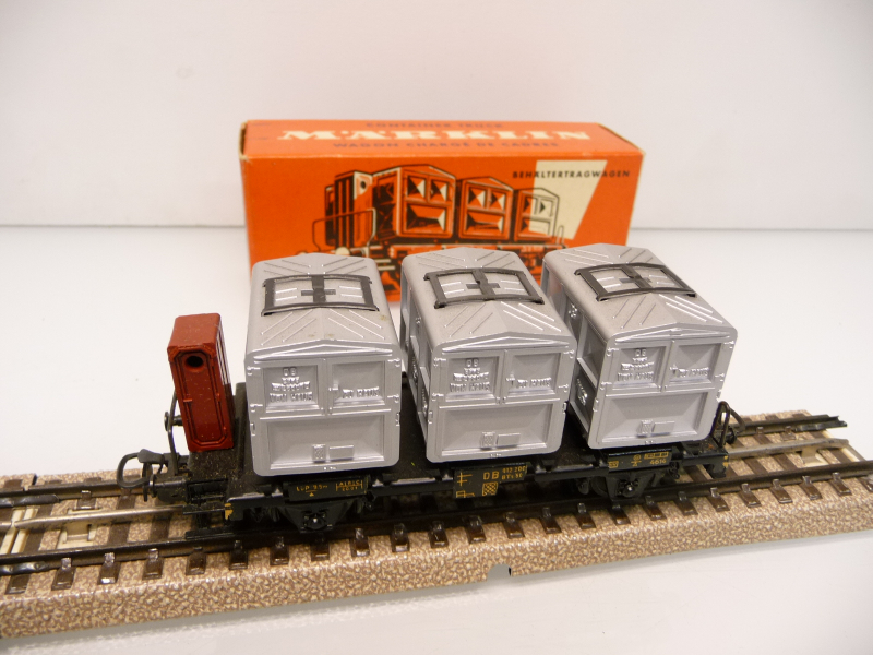 Märklin 4614 H0 Behältertragwagen der DB aus 01/1958 im alten roten Originalkarton