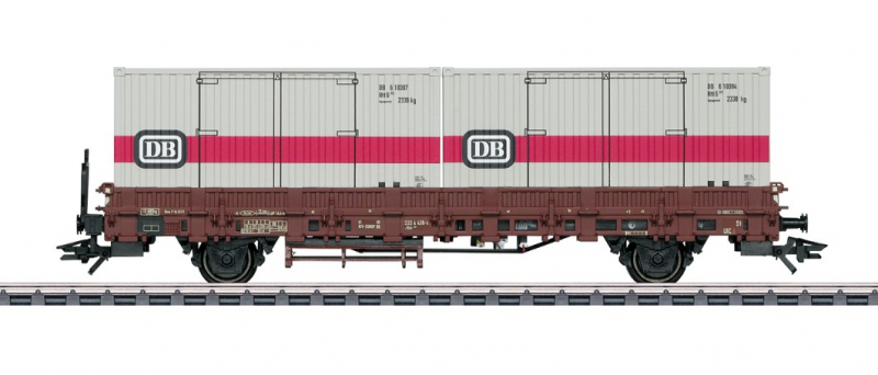 Märklin 48697 H0 Rungenwagen Kbs 443 der DB mit 2 Boxcontainern TOP in OVP