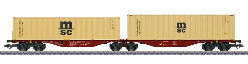 Märklin 47816 H0 Doppel-Containertragwagen Sggrss 80 Epoche VI NEU