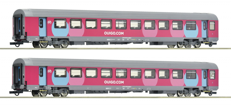 Roco 6200024 H0 Wagenset Corailwagen VTU B11tu Ouigo der SNCF Epoche VI NEU