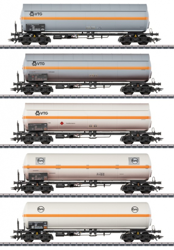 Märklin 48480 H0 Druckgas-Kesselwagen-Set VTG und Eva 5-teilig Epoche IV NEU