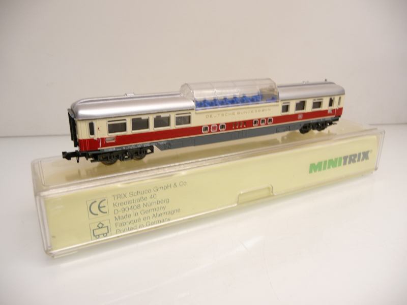 Minitrix 13019 N TEE / IC Aussichtswagen der DB rot / beige 10431 Kar Ep III TOP in OVP