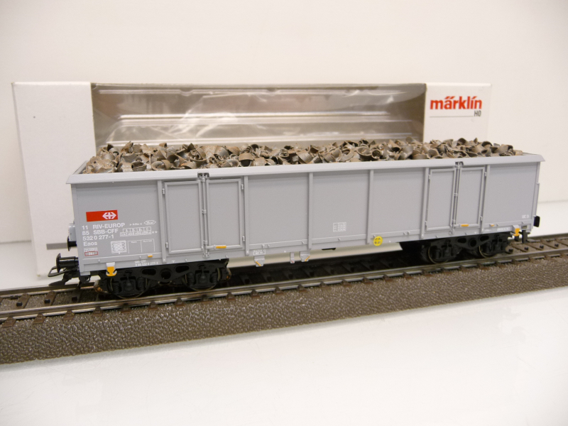 Märklin 46917 H0 Offener Güterwagen Eaos der SBB grau mit blinkendem Schlußlicht TOP in OVP