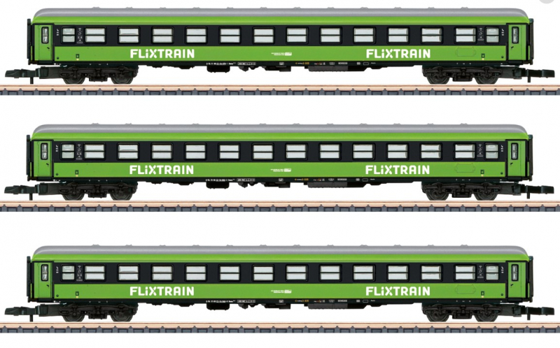 Märklin 87403 Spur Z Schnellzugwagen-Set Flixtrain 3-teilig grün Epoche VI NEU