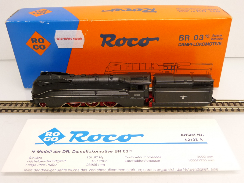 Roco 23203 N Stromliniendampflok BR 03 schwarz der DRG Epoche II TOP in OVP