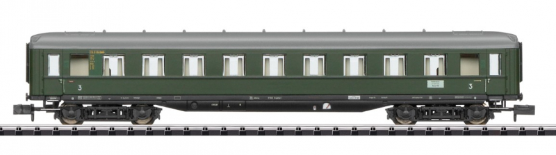Minitrix 18486 N Schnellzugwagen 3. Klasse D 96 der DB grün Epoche III - NEU