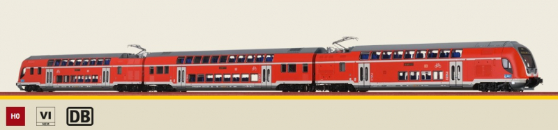 Brawa 44593 H0 TWINDEXX Vario Doppelstock-Triebzug rot der DB AG Epoche VI 3L~ AC DIGITAL - NEU