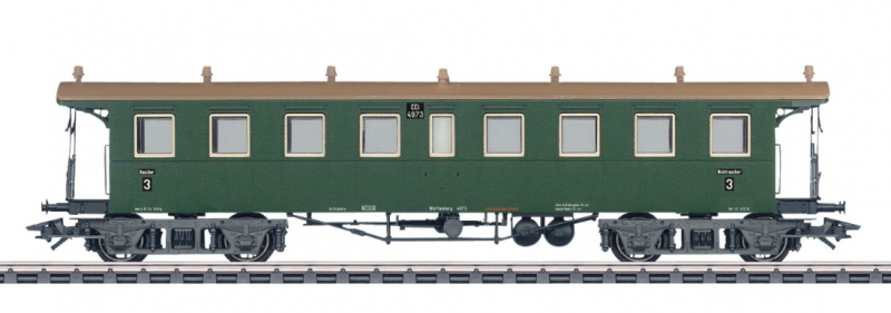 Märklin 42132 H0 Schnellzug-Plattformwagen CCi 4973 grün der W.St.E. Epoche I - NEU