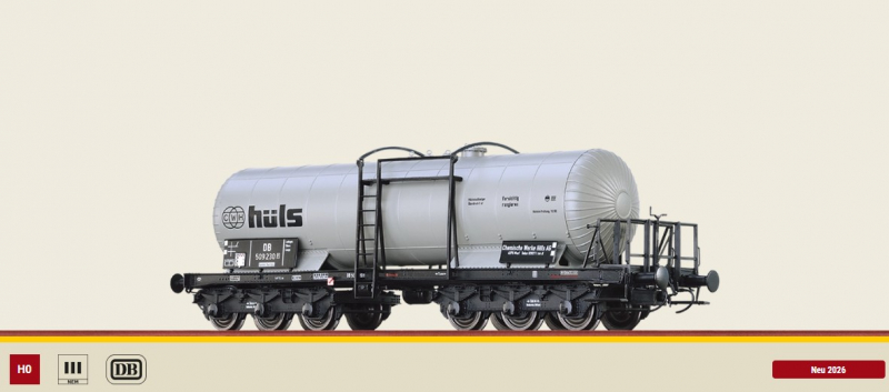 BRAWA 58221 H0 Kesselwagen 6-achsig ZZd Chemische Werke Hüls der DB - NEU
