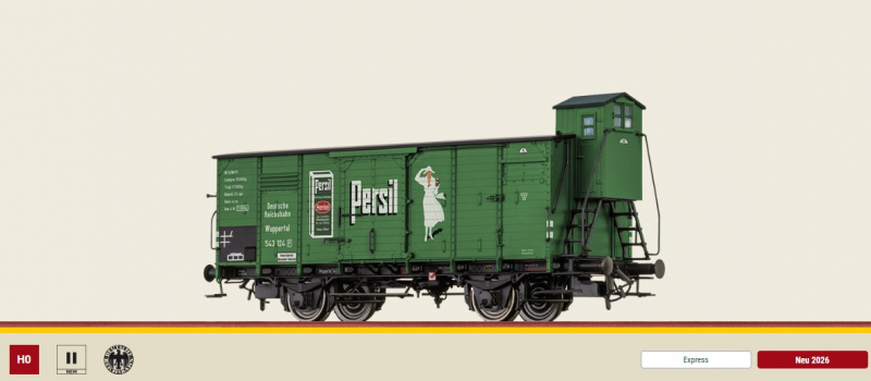 BRAWA 51148 H0 Gedeckter Güterwagen G10 „PERSIL“ der DRG - NEU