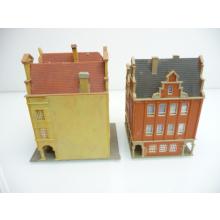 2-piece old house set with two semi-detached houses and shops