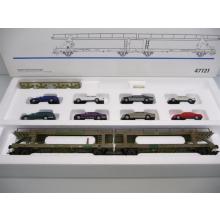 Märklin 47121 H0 Doppel-Autotransportwagen beladen mit 8 Mercedes Modellen TOP in OVP