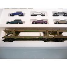 Märklin 47121 H0 Doppel-Autotransportwagen beladen mit 8 Mercedes Modellen TOP in OVP