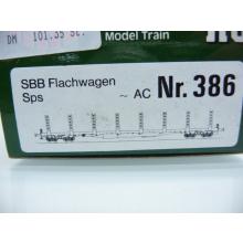 HAG H0 386 Flachwagen mit Rungen der SBB 471 9 070-8 Sps grau mit AC Radsätzen